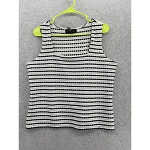 Perceptions New York Women's Blouse Tank Striped Plus Size 14 Sleeveless texture